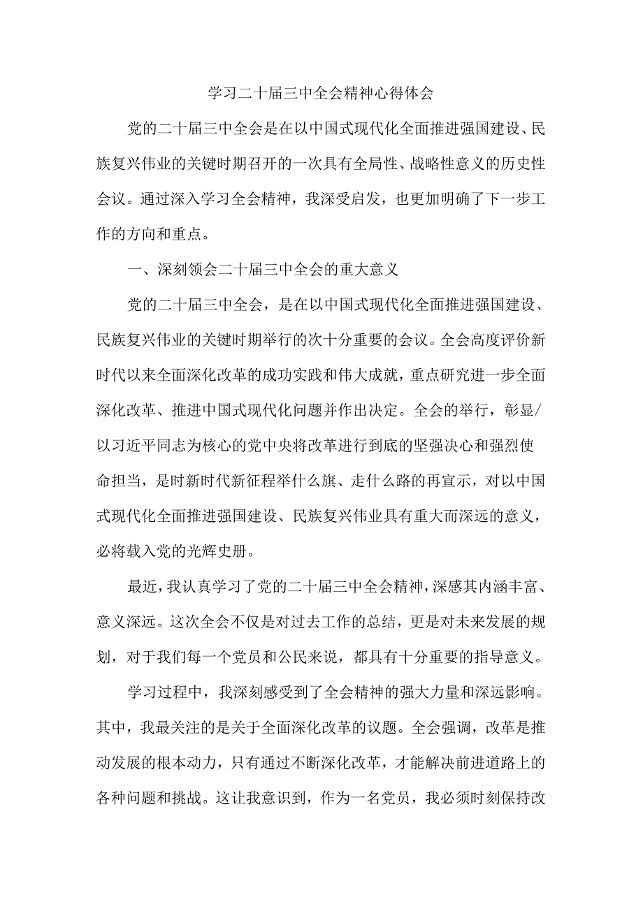 2024学习二十三中全会精神心得体会二.docx_第1页
