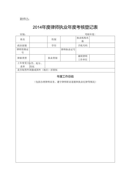 律师执业考核登记表.docx
