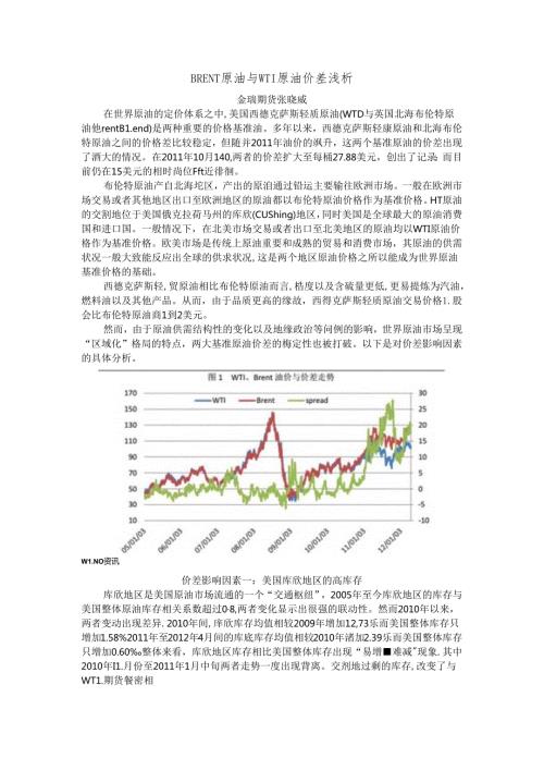 BRENT原油与WTI原油价差浅析.docx