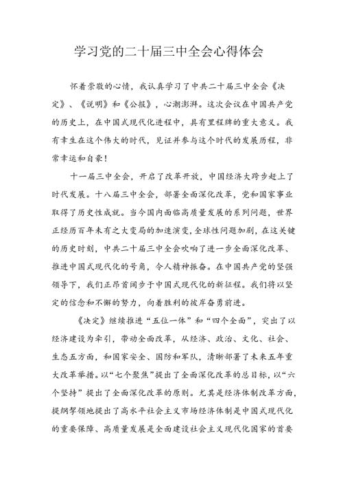 学习2024年学习党的二十三中全会个人心得感悟 （3份）81.docx