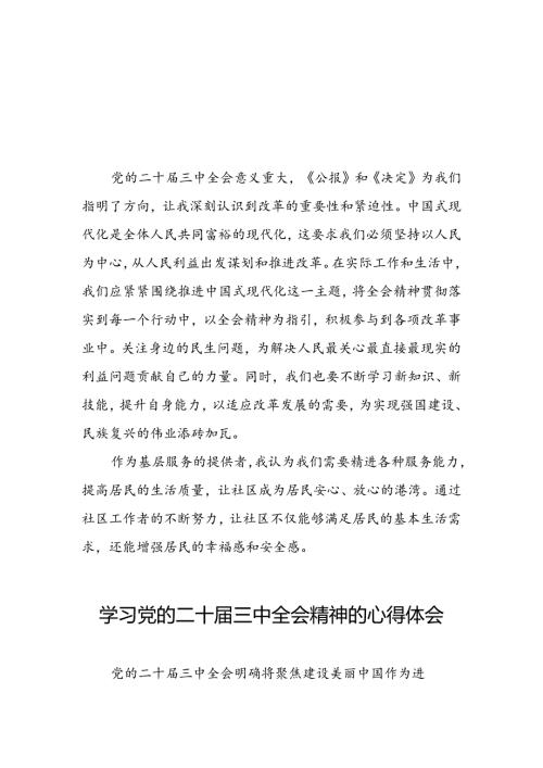 党员干部学习贯彻党的二十三中全会公报心得体会33篇.docx