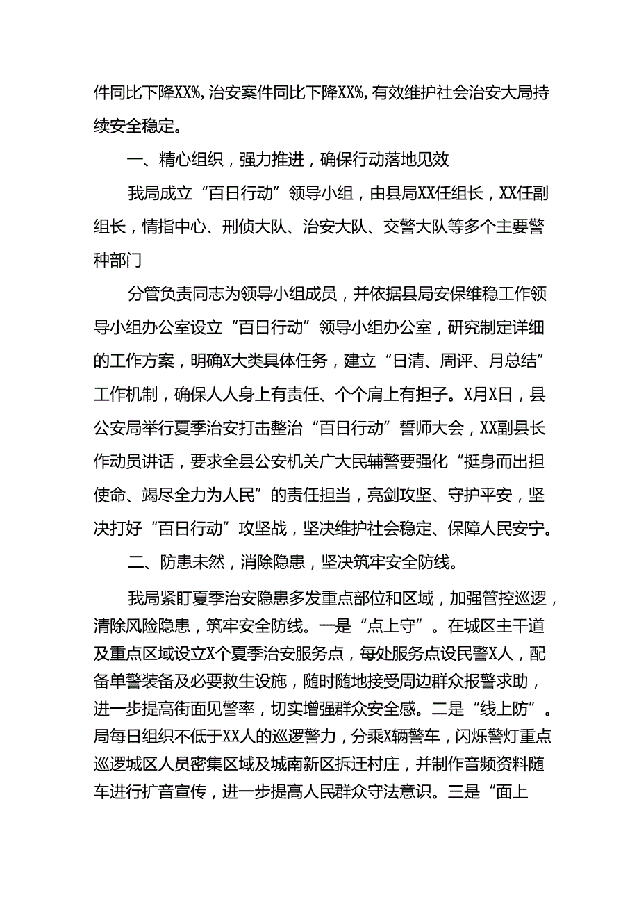 2024年夏季治安打击整治专项行动工作总结十四篇.docx_第3页