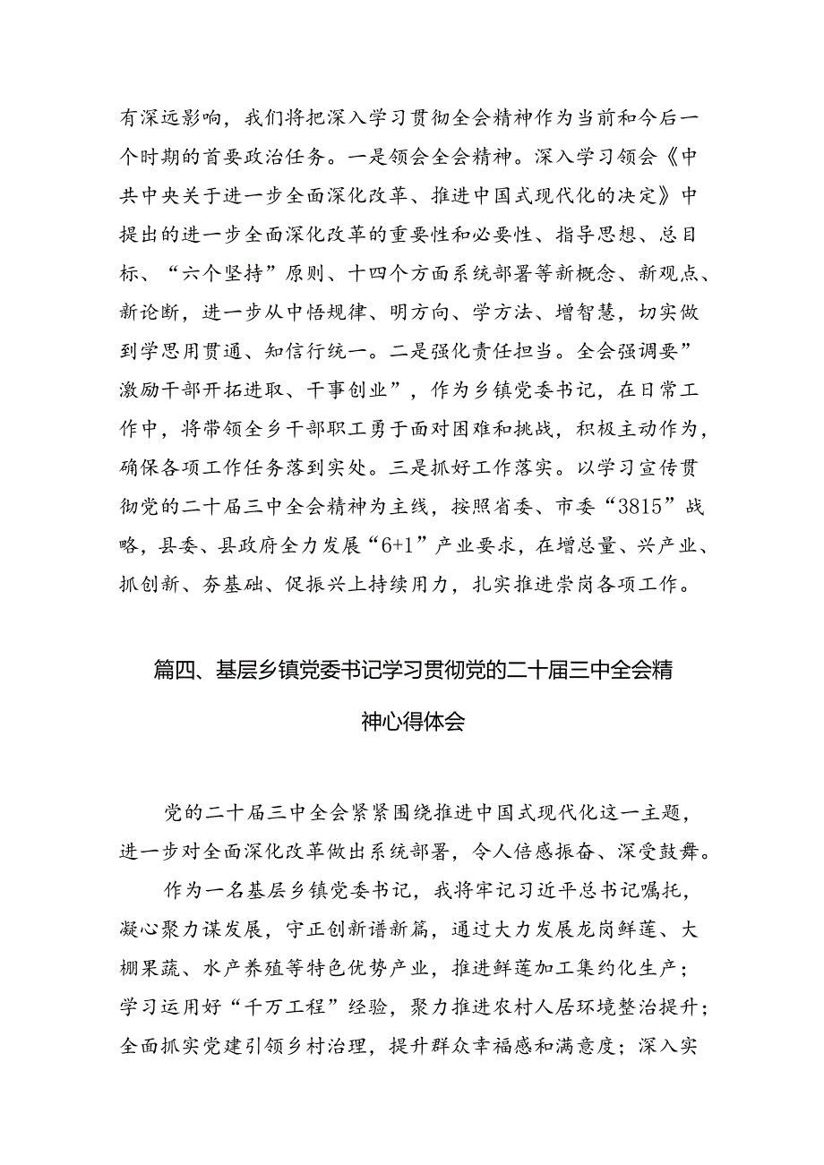 基层镇党委书记学习二十三中全会精神心得体会7篇（精选版）.docx_第3页
