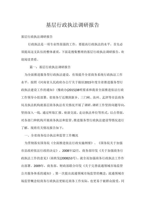 基层行政执法调研报告.docx