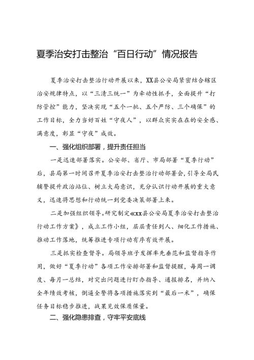2024年推进夏季治安打击整治行动工作总结26篇.docx