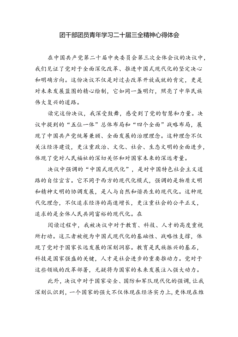 基层团干部学习党的二十三中全会精神心得体会（共8篇）.docx_第3页