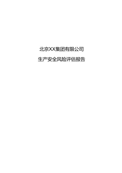 北京XX集团有限公司生产安全风险评估报告（2024年）.docx