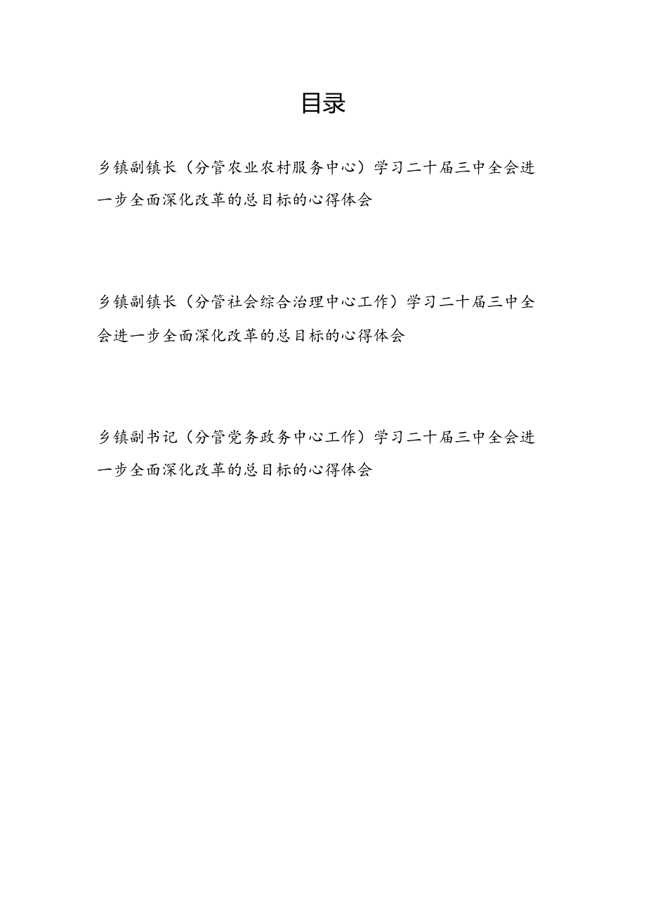 乡镇副镇长副书记学习党的二十三中全会心得体会研讨发言3篇.docx_第1页