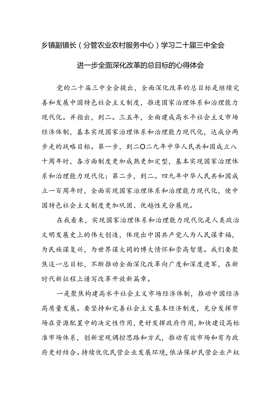 乡镇副镇长副书记学习党的二十三中全会心得体会研讨发言3篇.docx_第2页