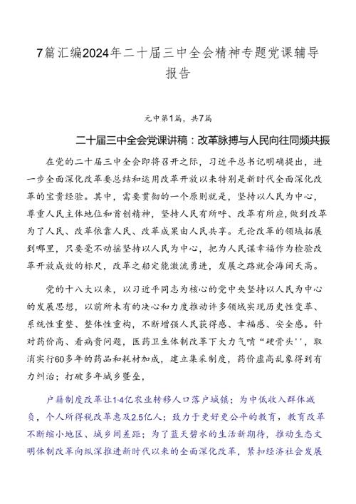 7篇汇编2024年二十三中全会精神专题党课辅导报告.docx