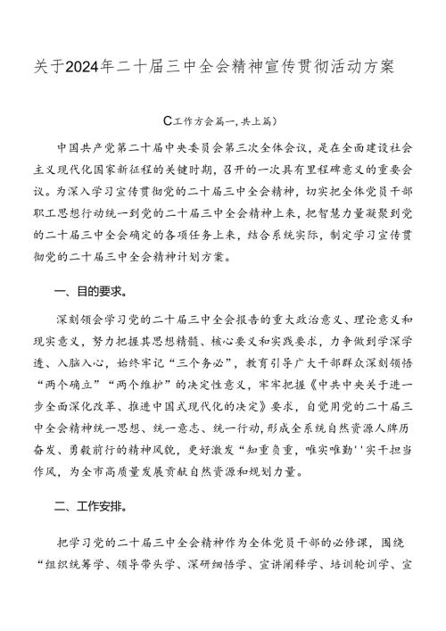 关于2024年二十三中全会精神宣传贯彻活动方案.docx