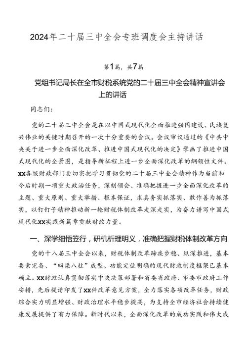 2024年二十三中全会专班调度会主持讲话.docx