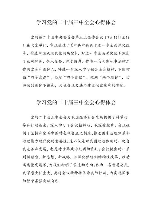 2024年学习党的二十三中全会心得体会 （汇编11份）.docx
