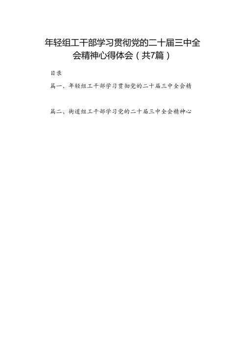 年轻组工干部学习贯彻党的二十三中全会精神心得体会（共7篇）.docx