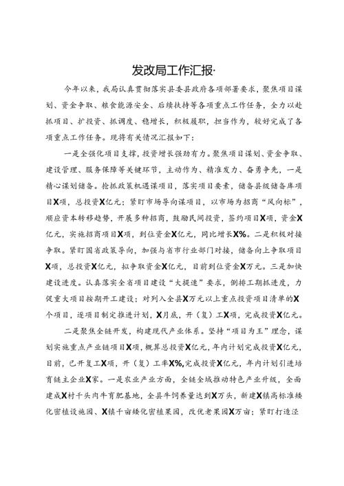 发改局2024年上半年工作情况汇报..docx