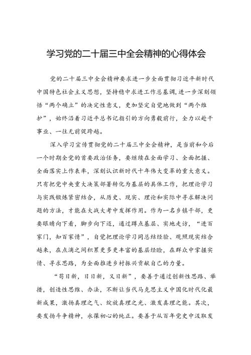 党员干部学习党的二十三中全会精神的心得感悟五十篇.docx