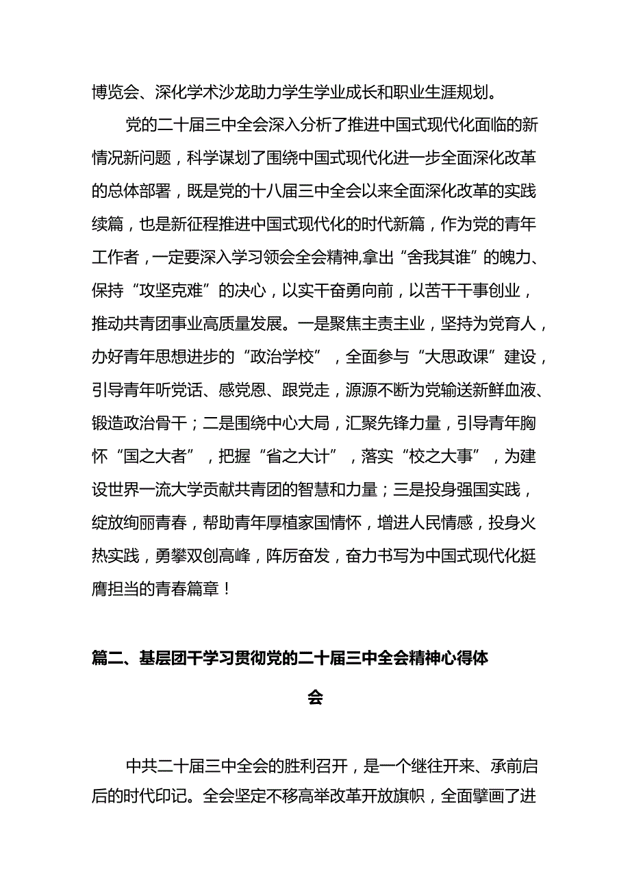 2024年团干部团员青年学习二十三中全会精神心得体会感想研讨发言【10篇】.docx_第2页