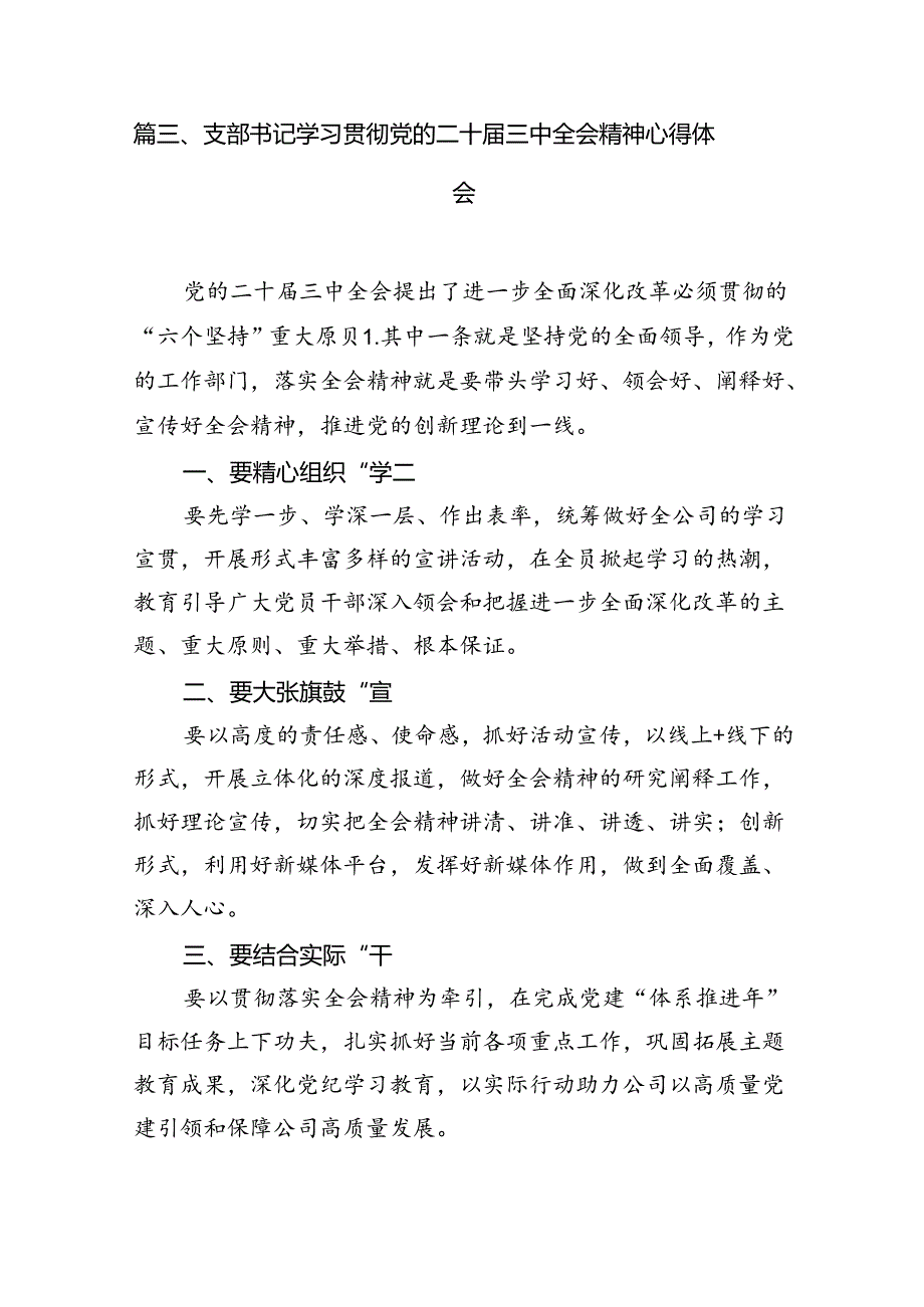 (9篇)支部书记学习贯彻党的二十三中全会精神心得体会（精选）.docx_第3页