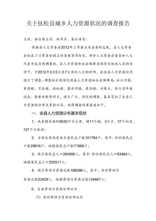 城乡人力资源情况调查报告.docx