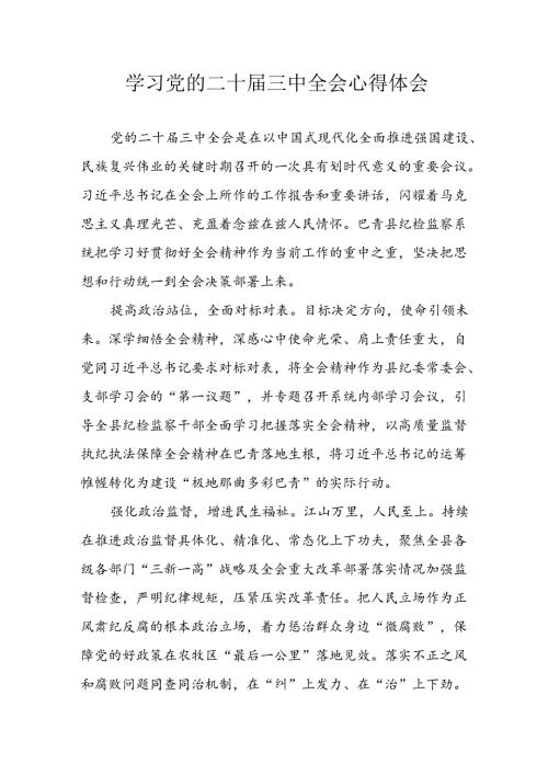 学习2024年学习党的二十三中全会个人心得感悟(2).docx