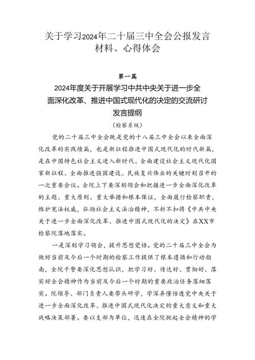 关于学习2024年二十三中全会公报发言材料、心得体会.docx