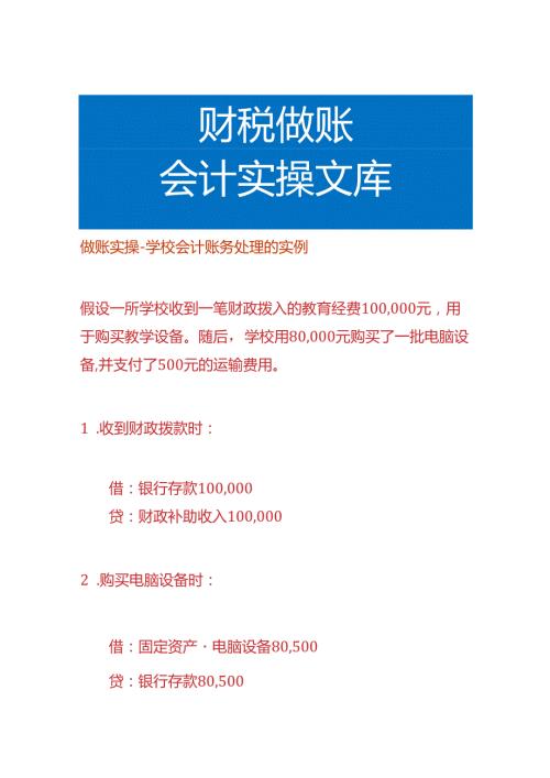 做账实操学校会计账务处理的实例.docx