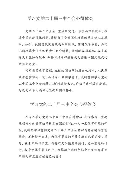 学习2024年党的二十三中全会心得体会 合计10份.docx