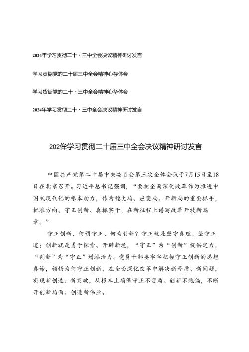 4篇 2024年学习贯彻二十三中全会决议精神研讨发言心得体会.docx