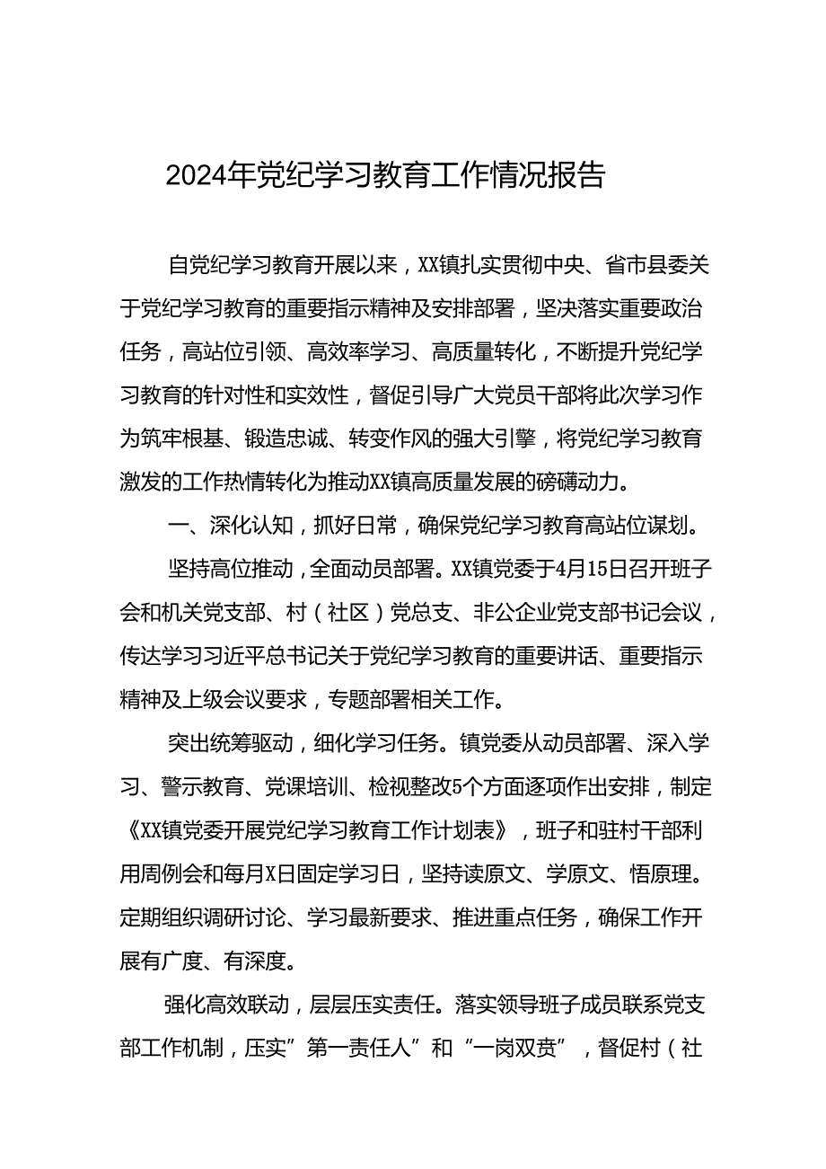 党纪学习教育工作情况报告精选模板6篇.docx_第1页