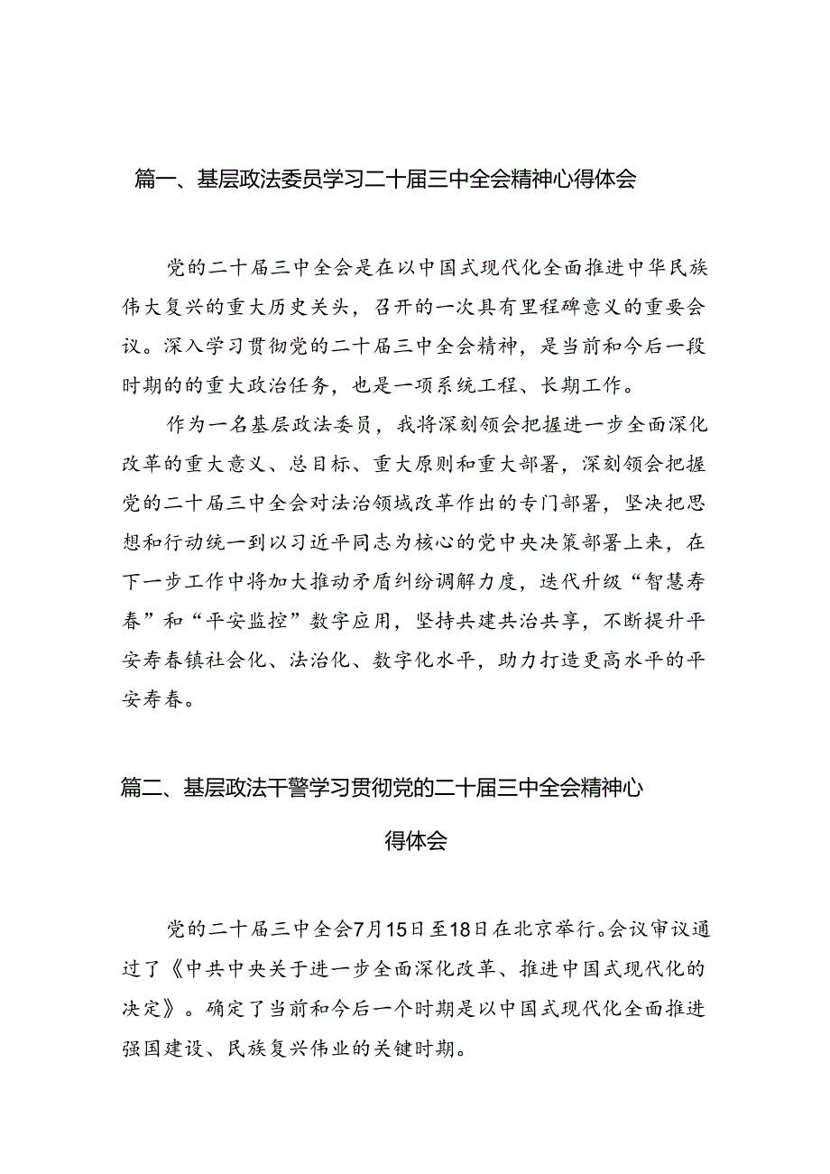 基层政法委员学习二十三中全会精神心得体会（共10篇）.docx_第2页