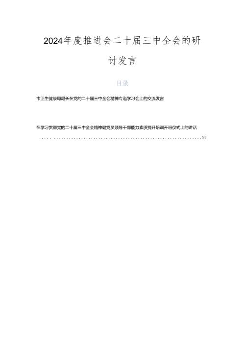 2024推进会二十三中全会的研讨发言.docx