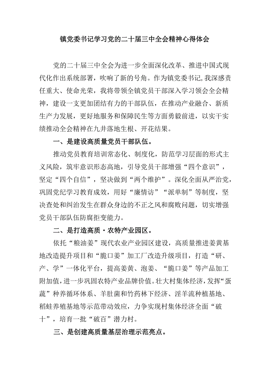 副镇长学习贯彻党的二十三中全会精神心得体会（共五篇）(1).docx_第2页