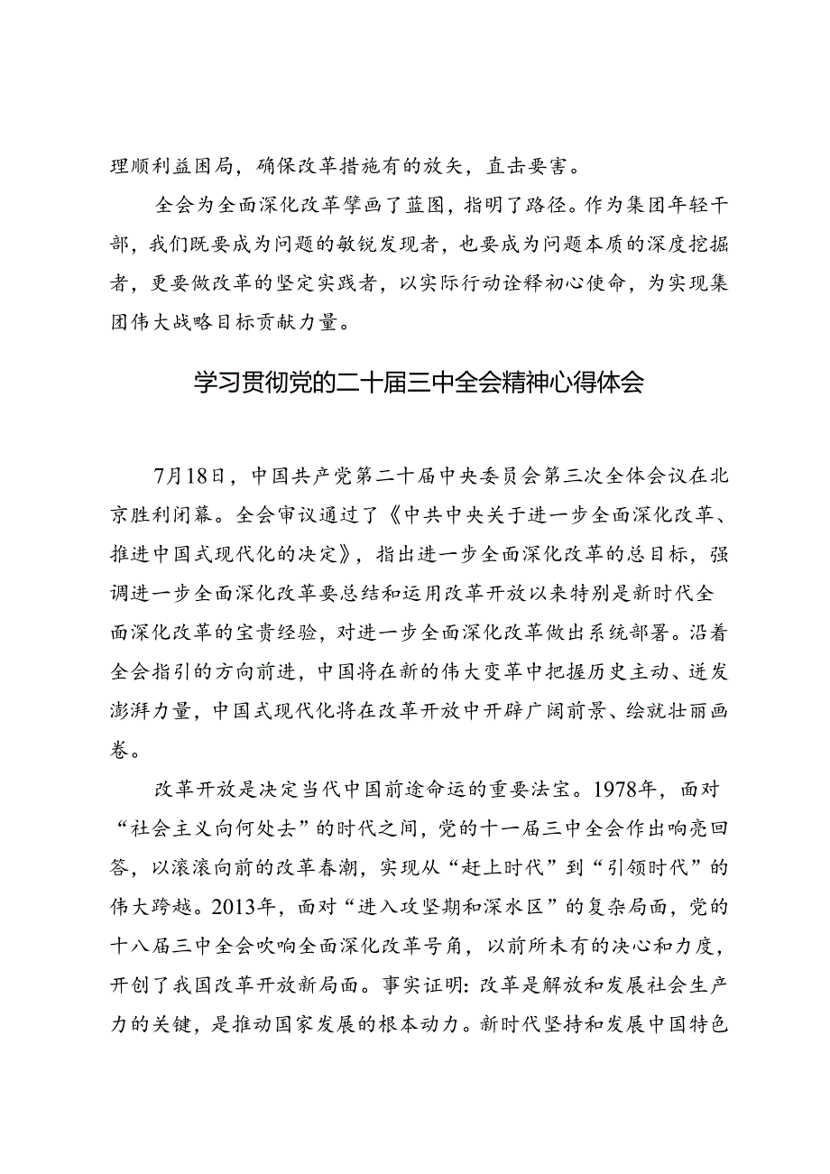 4篇 2024年学习贯彻党的二十三中全会精神发言稿心得体会.docx_第3页