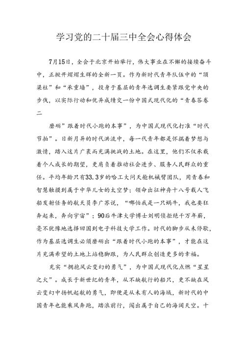 学习2024年学习党的二十三中全会个人心得感悟 （6份）66.docx
