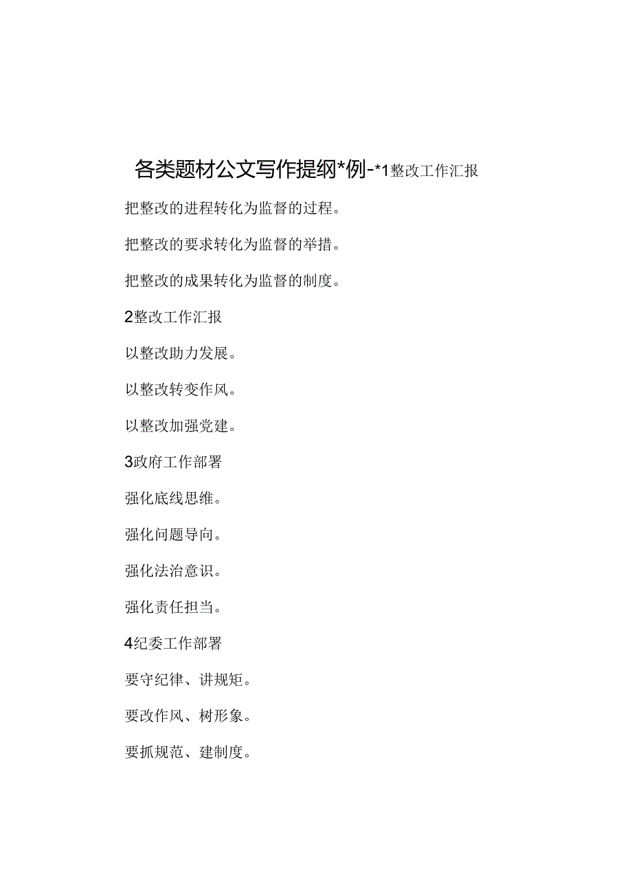 各类题材公文写作提纲30例1.docx_第1页
