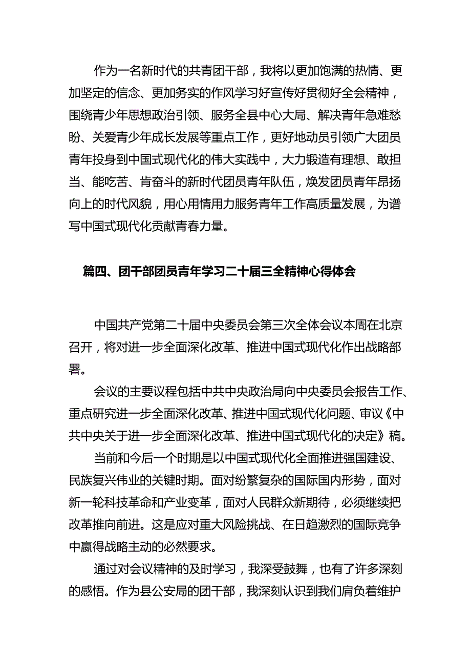 基层团干学习贯彻党的二十三中全会精神心得体会十篇（精选）.docx_第3页