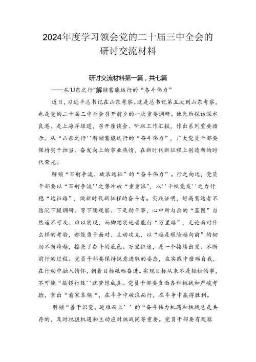 2024学习领会党的二十三中全会的研讨交流材料.docx