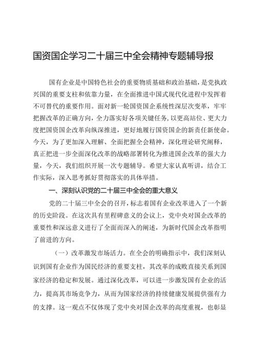 国资国企学习二十三中全会精神专题辅导报告(3).docx