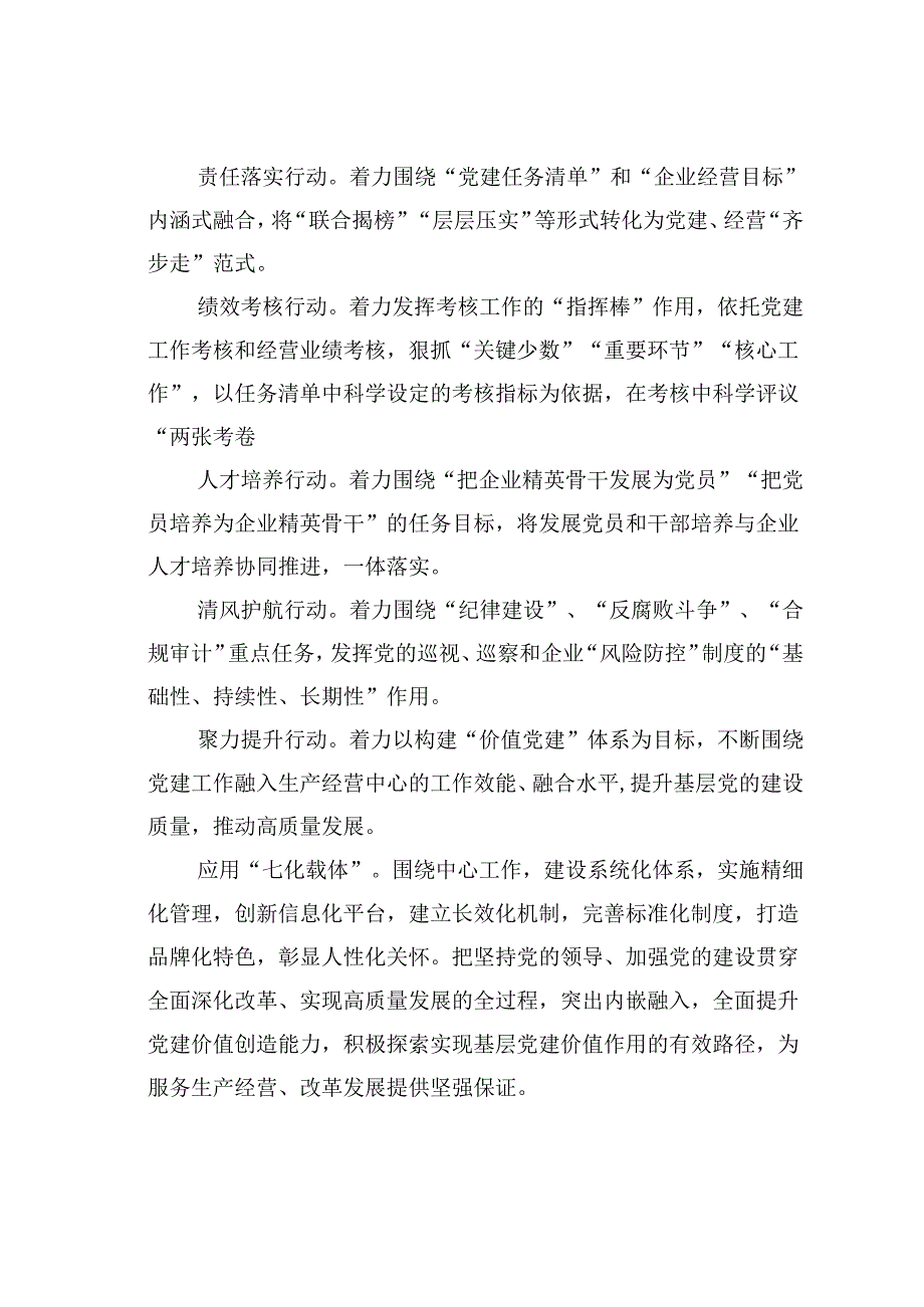 某某党委全层级打造“价值党建”探索高质量发展路径经验交流材料.docx_第3页