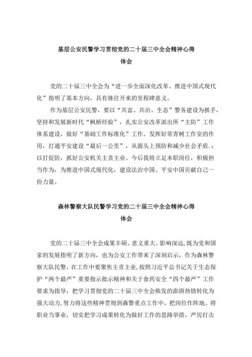基层公安民警学习贯彻党的二十三中全会精神心得体会（共11篇）汇编.docx
