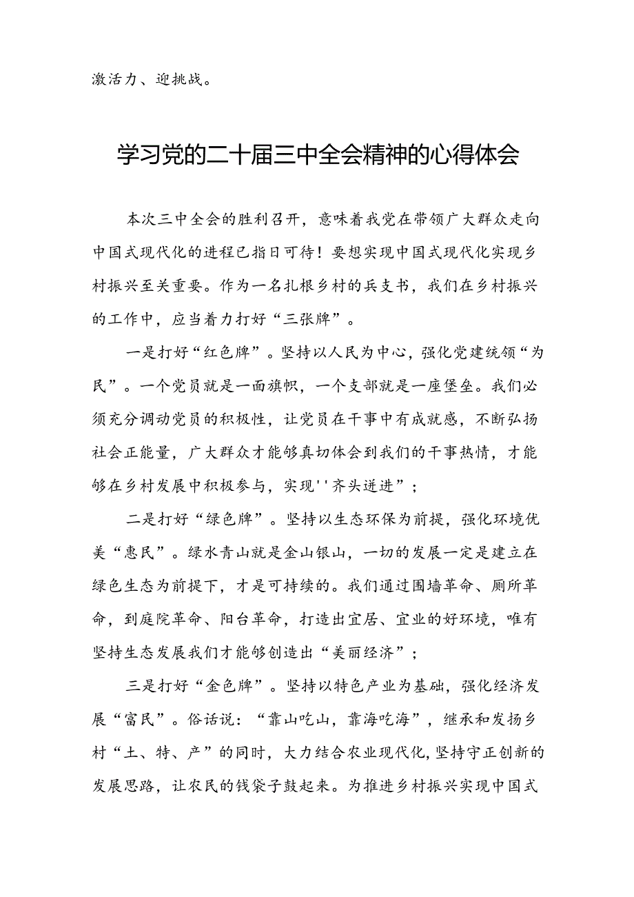 2024年党的二十三中全会精神学习体会交流发言稿28篇.docx_第3页