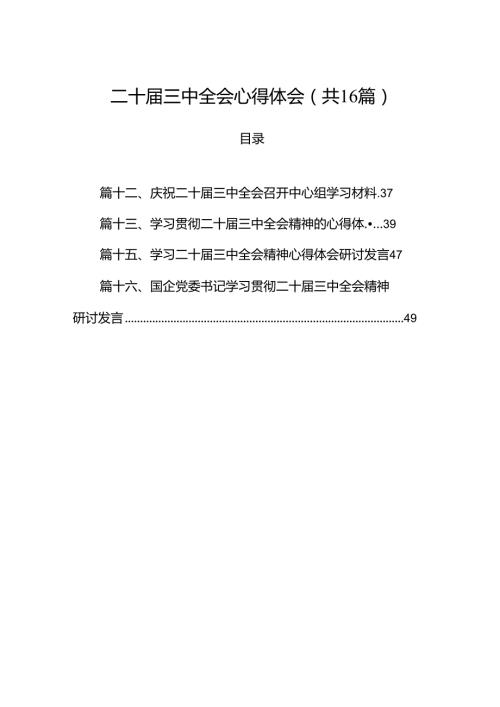 二十三中全会心得体会16篇（精选）.docx