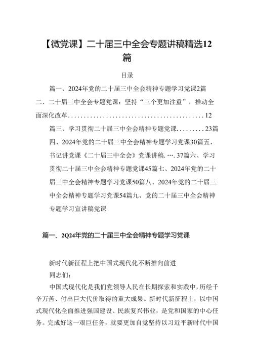 【微党课】二十三中全会专题讲稿精选12篇.docx