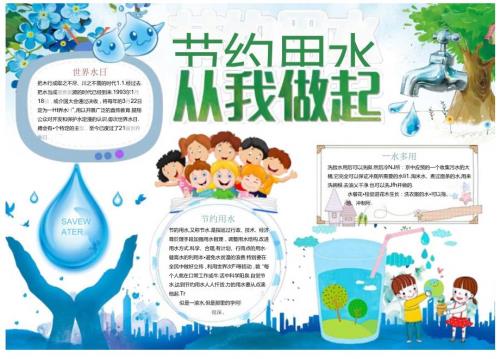 手抄小报节水保护水资源10.docx