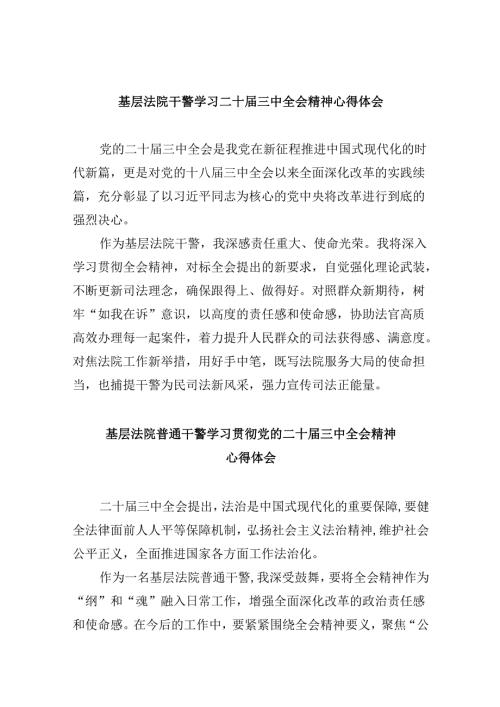 （12篇）基层法院干警学习二十三中全会精神心得体会汇编.docx
