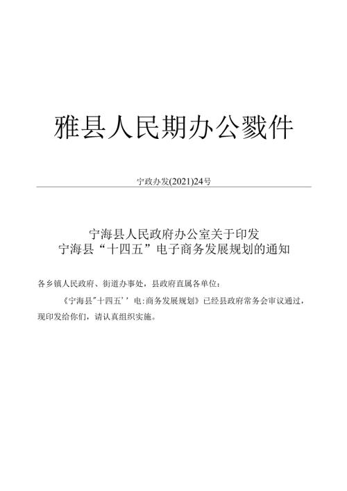 宁海县“十四五”电子商务发展规划.docx