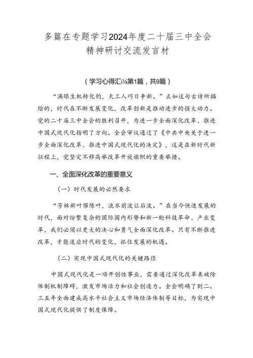 多篇在专题学习2024二十三中全会精神研讨交流发言材.docx