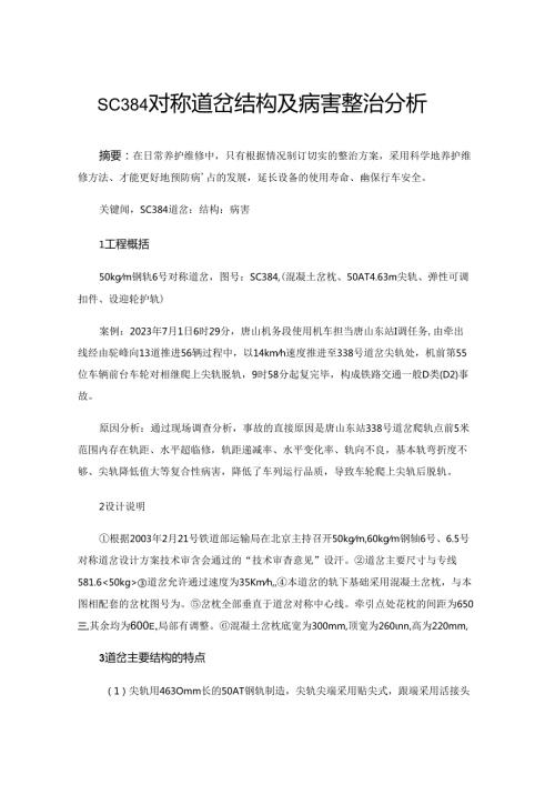 SC384对称道岔结构及病害整治分析.docx