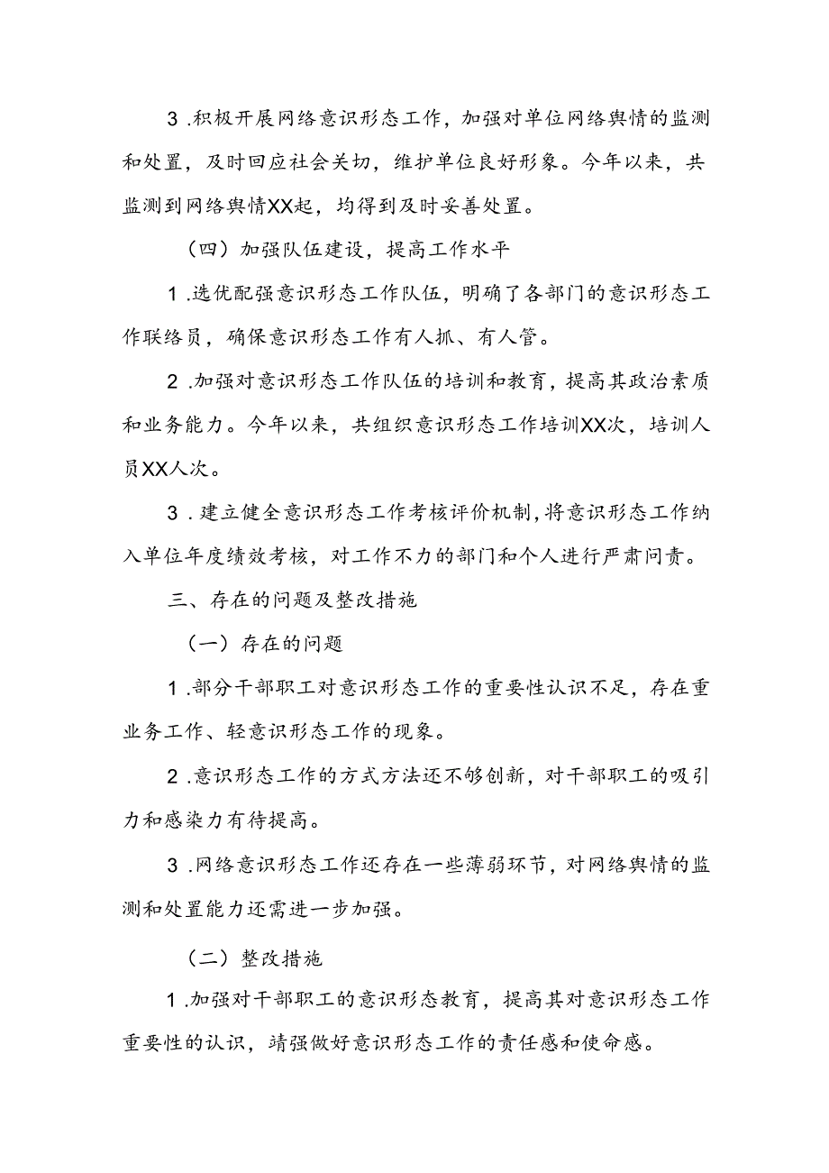 2024意识形态工作责任制落实情况自查报告.docx_第3页