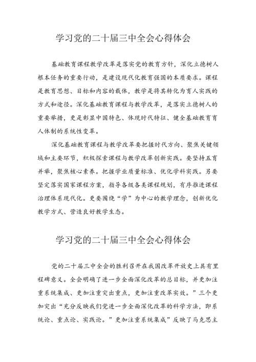 学习2024年党的二十三中全会心得体会 （13份）58.docx